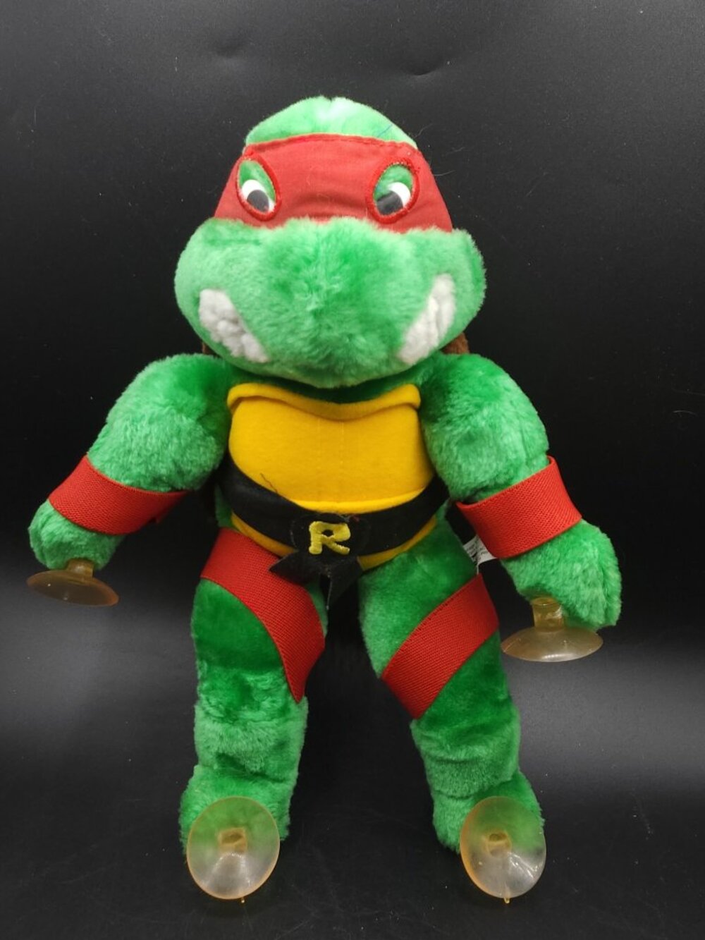 1988 Teenage Mutant Ninja Turtles Raphael Plush Playmates Suction Cups